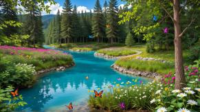 Butterflies on a river 4